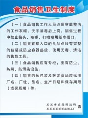 食品藥品安全守護者 銷售衛生制度展板詳解